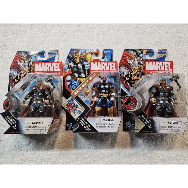 Marvel Universe - 3 Assorted Action Figures ft. Thor and Beta-Ray Bill - SEALED/NIB!!!