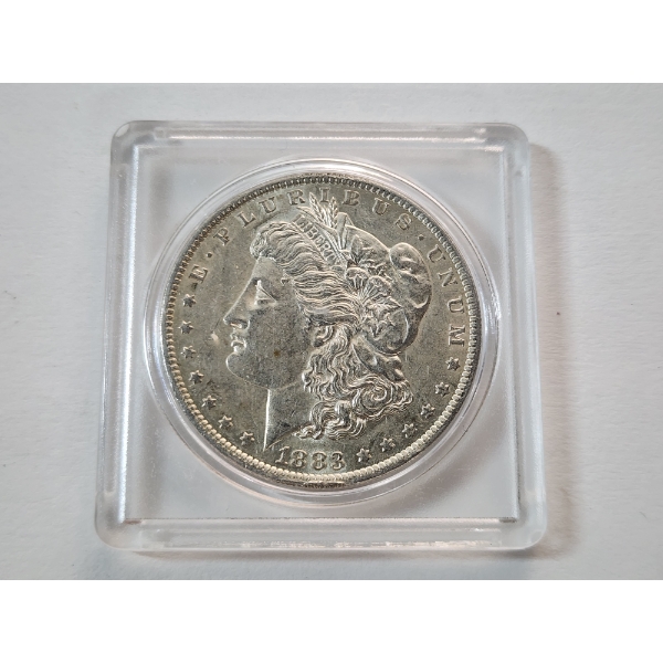 Excellent Condition 1883-O 90% Silver Morgan Dollar in Protective Case