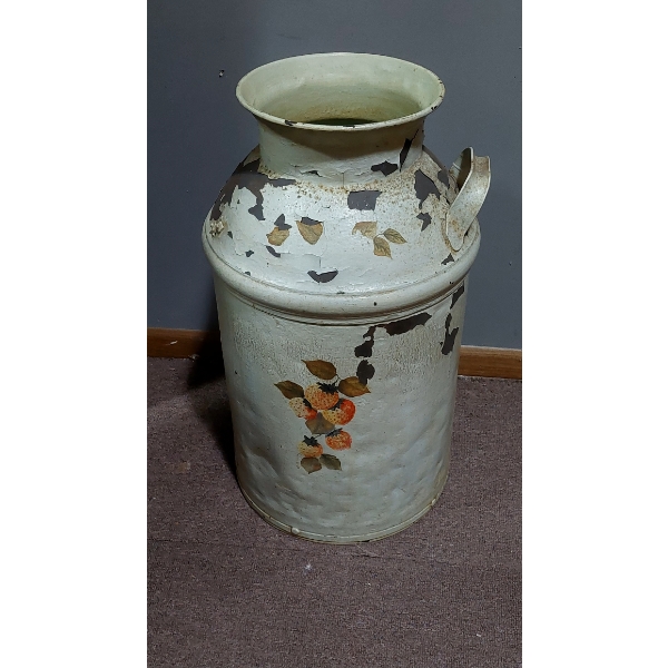 Antique Decorated Dairy Milk Can As Pictured
