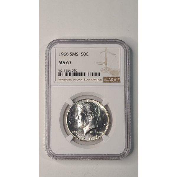 NGC 1966 MS 67 40% Silver Kennedy Half Dollar From Special Mint Set