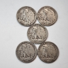 Image 2 : Five Assorted Years 90% Silver Walking Liberty Half Dollars - Face Value: $2.50