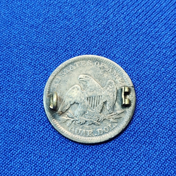 90% Silver Seated Liberty Quarter Coin Pin Brooch