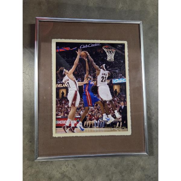 Framed Wagner Photography 14.5''x11.5'' Cleveland Cavs Action Photo! Featuring Lebron James & Anders
