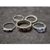 Image 5 : Stunning Sterling Silver Ring Assortment Ft. Nice Blue, Purple & Clear Stones - Total Weight: 9.8 G