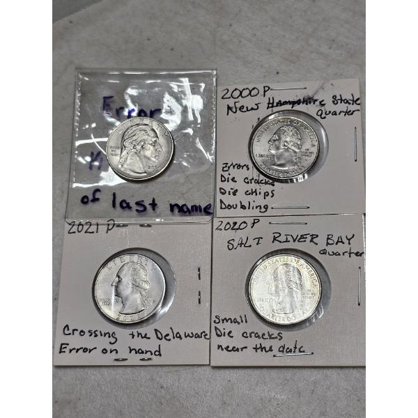 Rare Assortment of Die Error Quarters in Protective Packaging - $1 Face Value