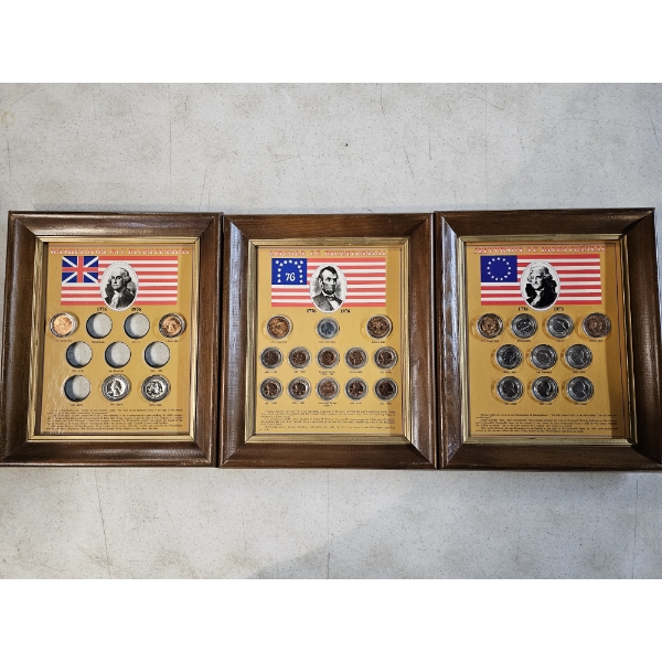 Lot of (3) Bicentennial Coin Displays - Full and Partially Filled