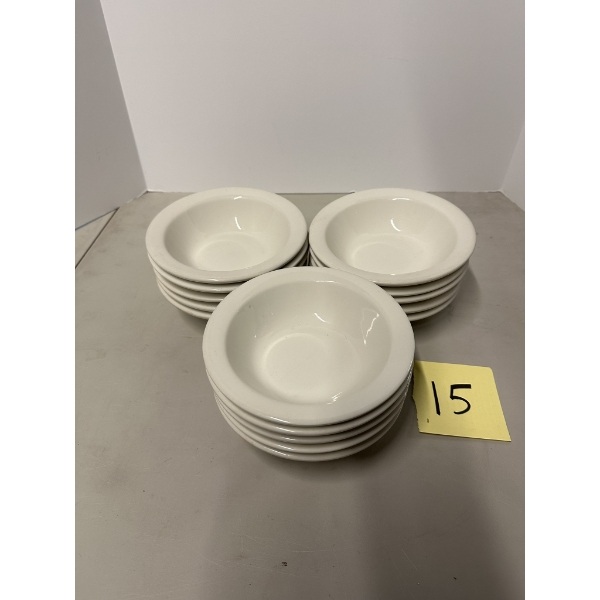 RESTAURANTEURS - Heavy Duty 6 1/2" Porcelain Bowls - 15 Count
