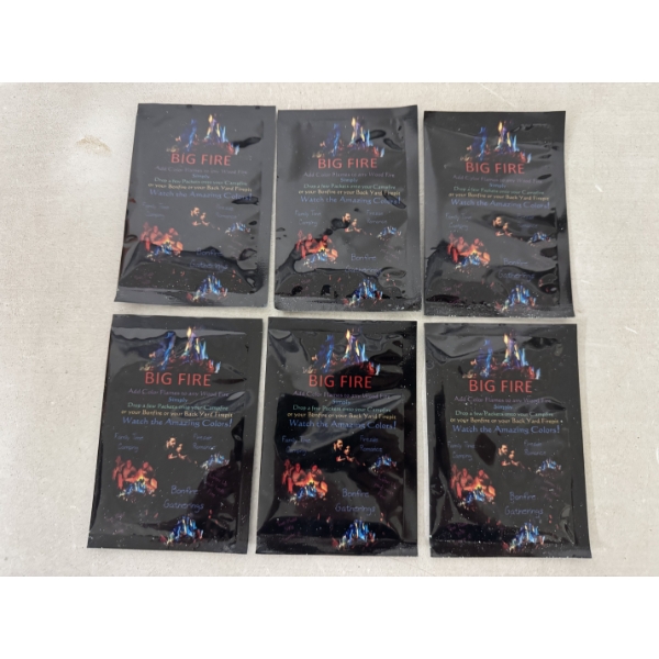 6 Packs Of BIG FIRE - Makes Camp Fires Flames Of Magic - Brand New - Incredible Product