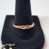 Image 3 : Vintage 10K Gold Jewelry: Solitaire Diamond Ring Size 9 and One Earring - Total Weight: 2.0g