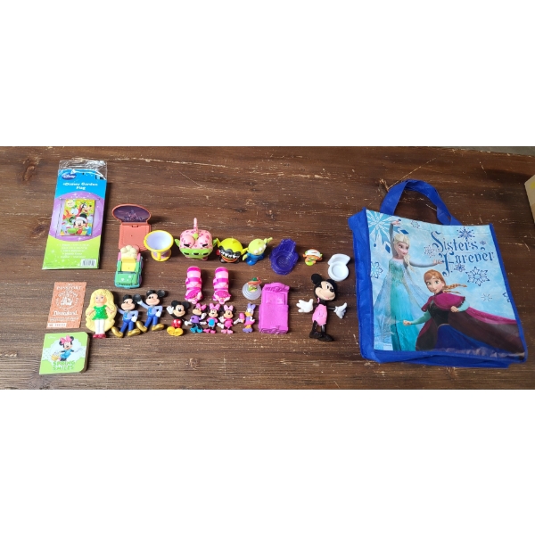 Frozen Tote Bag , Assorted Disney Toys Including Minnie Mouse, Toy Story & More