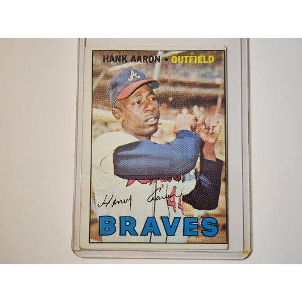 1967 Topps HANK AARON Atlanta Braves Baseball Card # 250 - In Great Condition!
