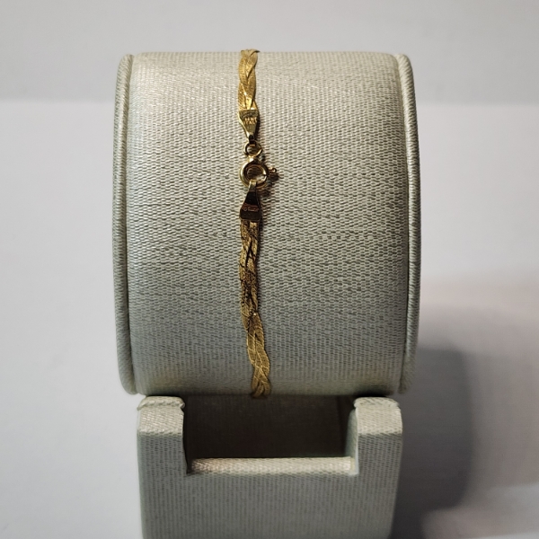 14K Gold Braided Chain 7" Bracelet Total Weight: 1.7g