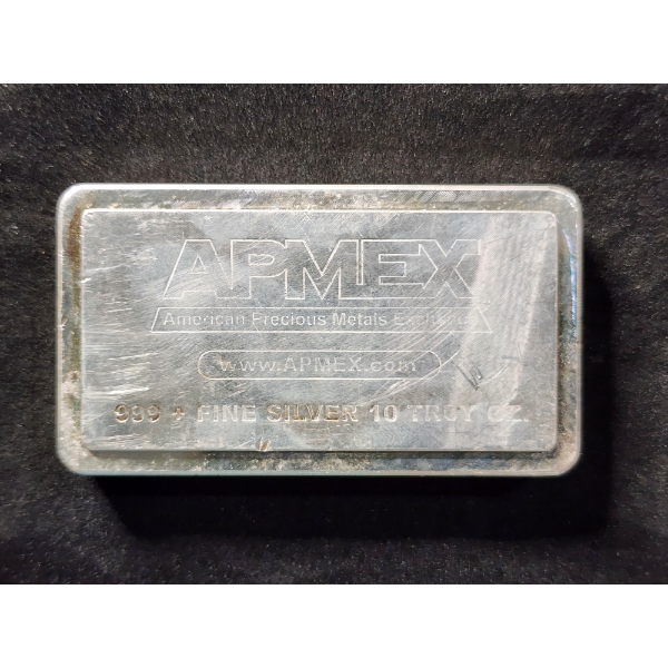 10 Troy Oz 999.9 Fine Silver Bar Manufactured By Materion With APMEX Stamp