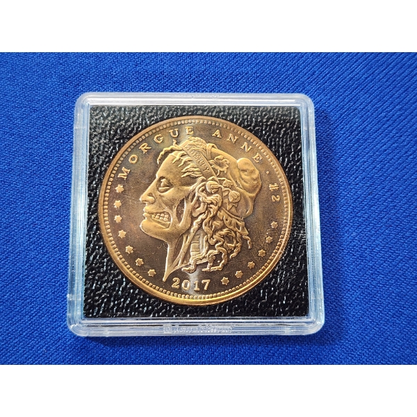 Zombucks 2017 "Morgue Ann" 1 AVDP oz .999 Fine Copper Round In Holder