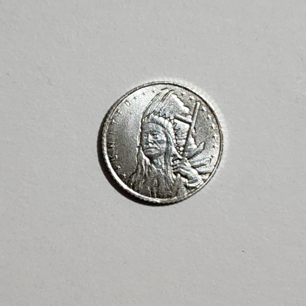 1 Gram .999 Fine Silver Indian Chief Motif Round