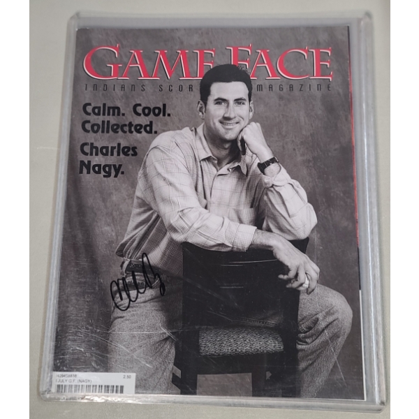 Charles Nagy Autographed Game Face Cleveland Indians Magazine July 1996 Issue In Magazine Protector