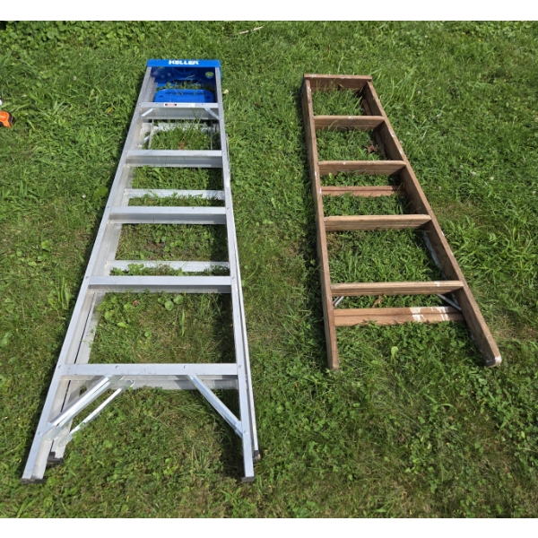 *Pick Up At Louisville Home - No Shipping Available* Like New 6' Keller Aluminum Ladder & 5' Wood Fo