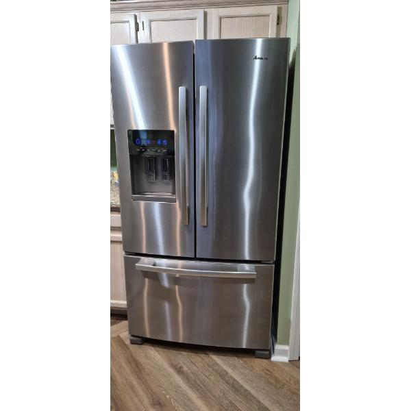 PICKUP IN NORTHFIELD -  Nearly New Stainless Amana Refridgerator Mint Condition - See Pics 