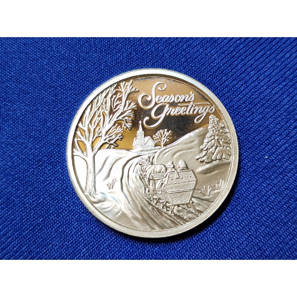 "Season's Greetings" 2000 - 1 Troy oz .999 Fine Silver Round 