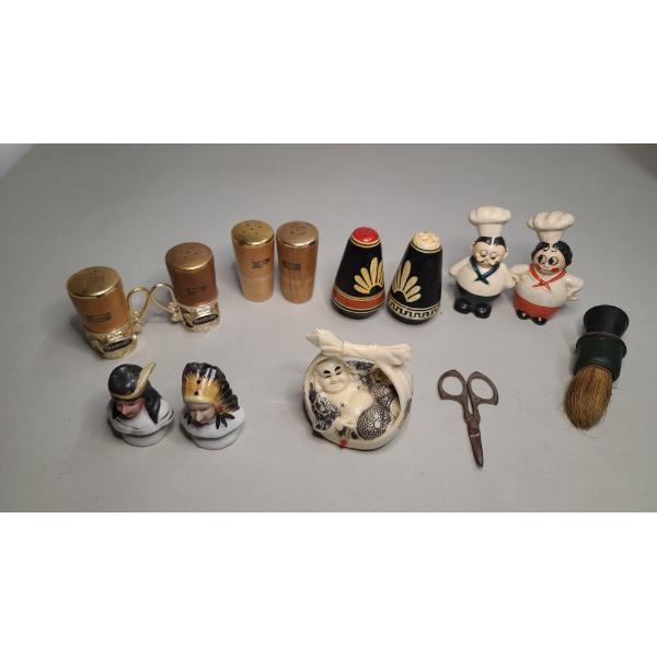 Assorted Vintage Salt And Pepper Shaker Sets, Sewing Scissors & More