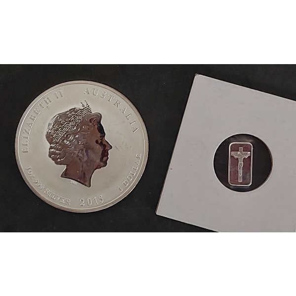 Austrailian 2015 1oz Silver Coin and 1g Silver Bar
