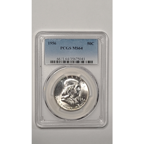 PCGS 1956 MS64 90% Silver Franklin Half Dollar