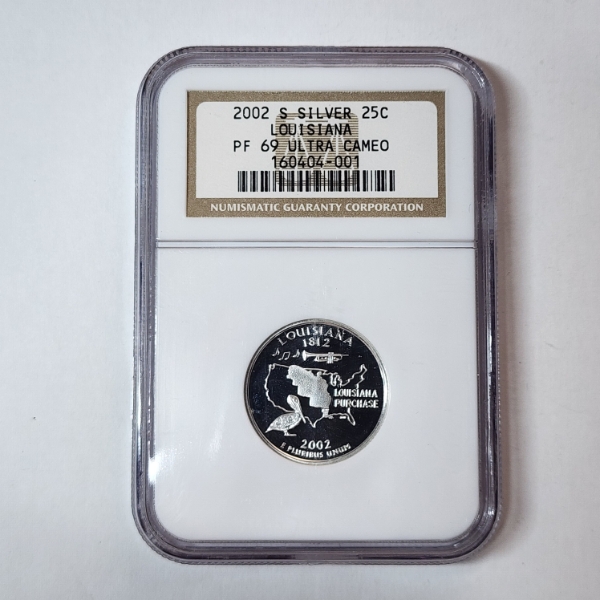 2002-S Louisiana State SILVER Quarter Graded by NGC PF69 Ultra Cameo