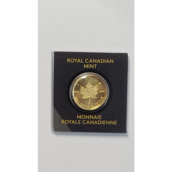 2018 Royal Canadian Mint 1 Gram 9999 Fine Gold Maple Leaf Coin - Guaranteed Authentic