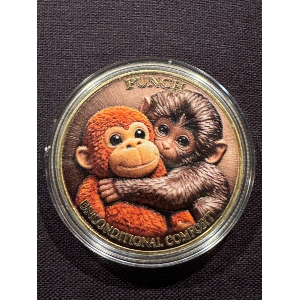 Limited Edition PUNCH THE MONKEY Challenge Coin - Mint Condition In Capsule!