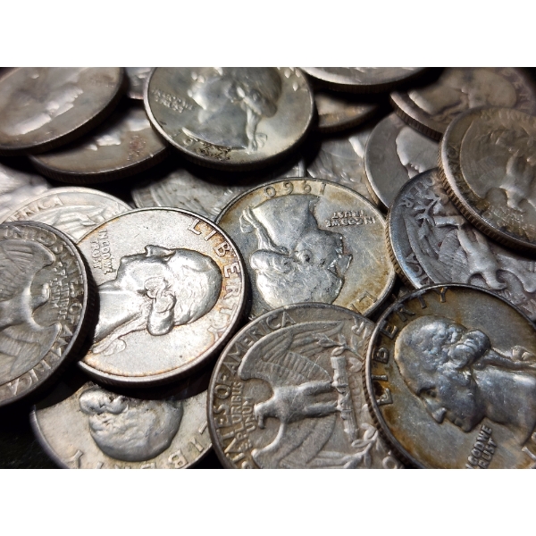 $1.00 Face Value in Assorted 90% Silver Washington Quarters