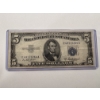 Image 1 : 1953-A United States Lincoln $5.00 Blue Seal Silver Certificate Bill - Great Note In Holder
