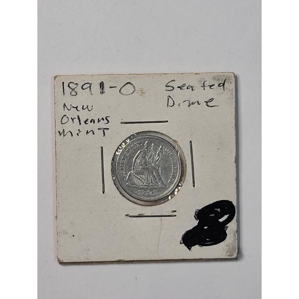 Beautiful United States 1891-O Seated Liberty 90% Silver Dime 
