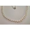 Image 3 : 18 Inch Sterling Silver & Superb Graduated Pearl Necklace - Rare Silver White Color  Must See!