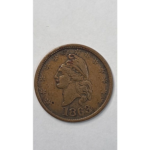 1863 French Liberty Head "Our Country" Patriotic Civil War Token