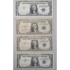 Image 1 : (4) Assorted United States $1 Silver Certificates - 1935 D, 1935 E, 1957 A - Face Value: $4.00