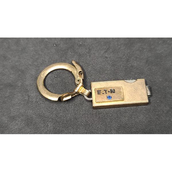 Gold Filled Eaton Keychain With Blue Stone 