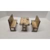 Image 1 : Arcade Mfg Co Toys Vintage Cast Iron Doll House Miniature Table & Bench Chairs