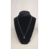 Image 1 : Sterling Silver Pendant With Cushion-Cut Red Garnet & Diamond On Sterling 18" Necklace -Weight: 3.7g