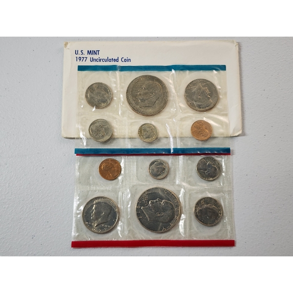 United States Mint 1977 Uncirculated 12-Coin Set In Original Packaging