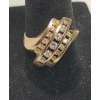 Image 1 : Women's 14K Yellow Gold Plumb Cocktail Ring With Channel Set Diamonds - Size 7.5 - Weight: 4.1g