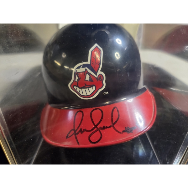 Omar Vizquel Signed Mini Helmet In Protective Case With Certificate Of Authenticity 