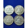 Image 7 : x10 Assorted Years 90% Silver Franklin Half Dollars FV: $5.00