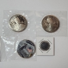 Image 1 : Apollo Moon Landing Token, (2) Moon Landing $5 Coins, & Isle of Man 5 Pence 