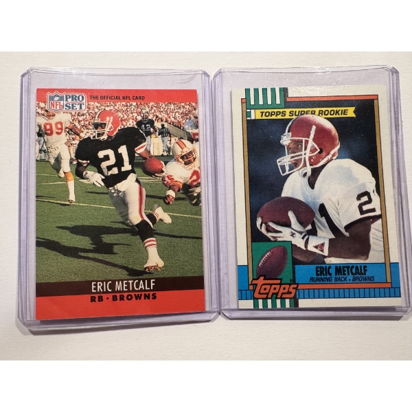 2 - Eric Metcalf Cleveland Browns Football Cards - Rookie Card - Excellent Condition