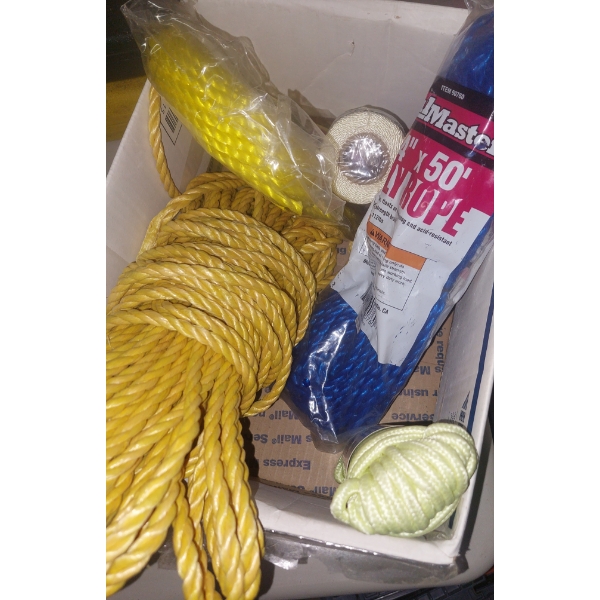 Box Lot Of Rope, Twin Etc