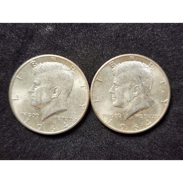 $1.00 Face Value in 90% Silver 1964 Kennedy Half Dollars