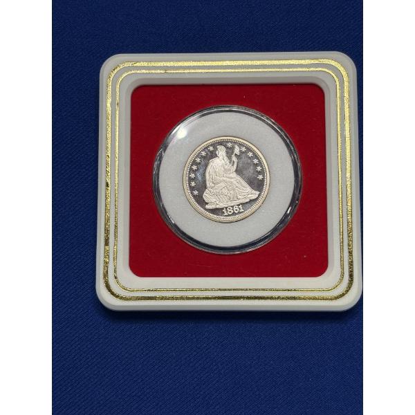 15.8g Pure Silver, 1861 Seated Liberty, Confederate States of America, Half Dollar COPY