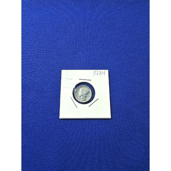 1934 Mercury Dime - Winged Liberty Head Silver Dime - Excellent Condition!