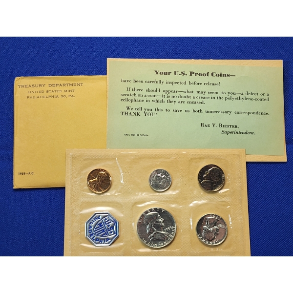 1959 United States Mint Silver Proof Set with Original Package