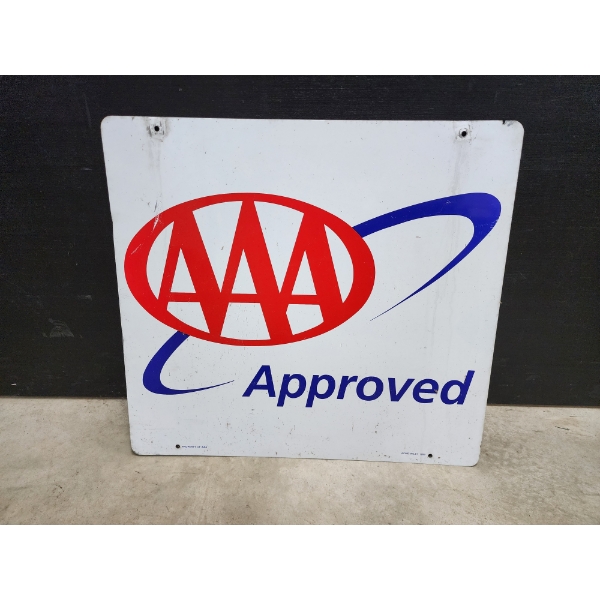 AAA Approved Metal Sign Measuring About 24" X 26" 